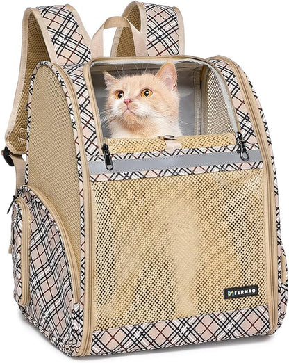 Cat Backpack Carrier for Small Dogs and Medium cat Puppy Kitten Bunny Pet by FERMAO