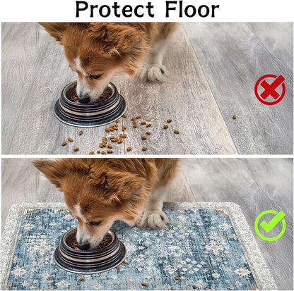 Pet Food Mats for Floor, Absorbent Dog Mat for Food and Water Dispenser Mat - Image 3