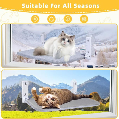 2PC Cat Window Perch, Foldable Cat Window Hammock Sunbathing and Climbing Cats - Image 7