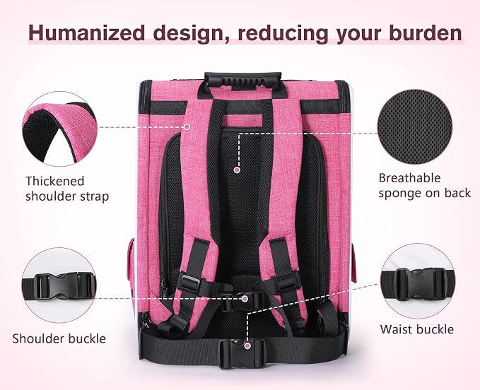 Pecute Cat Backpack Carrier Expandable, Pet Backpack - Image 4