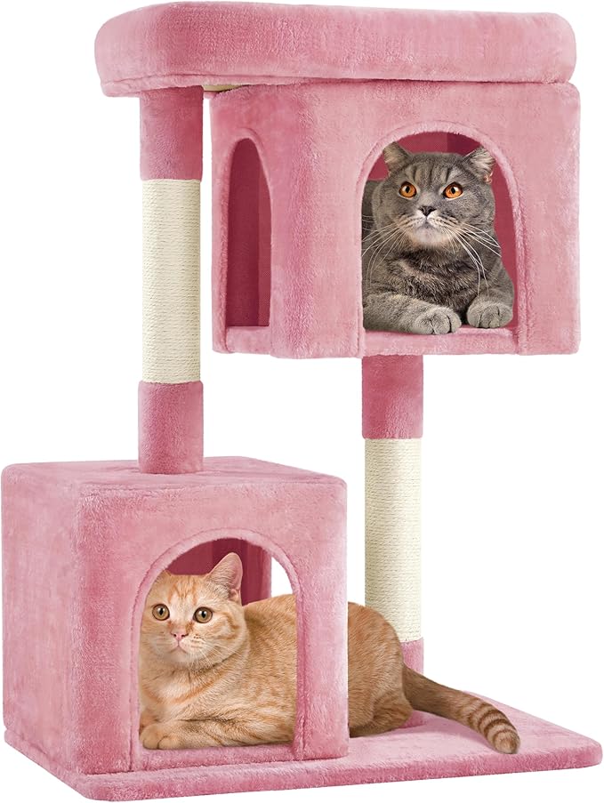 Yaheetech 33.5in Cat Tree, Small Kittens Tower w/Large Perch&2 Cozy Condos by Yaheetech