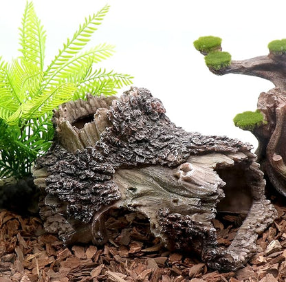 Tree Trunk Cave Aquarium Decoration Reptile Cave Climb Hideout Hideaway - Image 2