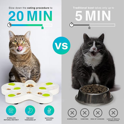 ALL FOR PAWS Interactive Cat Puzzle Feeder – Butterfly Shape Slow Feeder & - Image 3