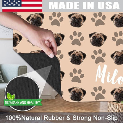 Personalized Dog Cat Mat with Name Photo Custom Placemat Feeding Mats - Image 4