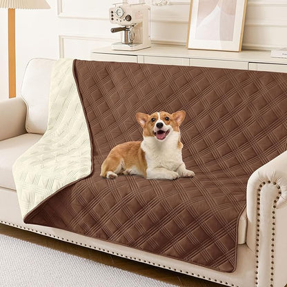 hyha Waterproof Dog Blanket, Reversible Pet Bed Blanket, Soft Sofa Couch Cover by hyha