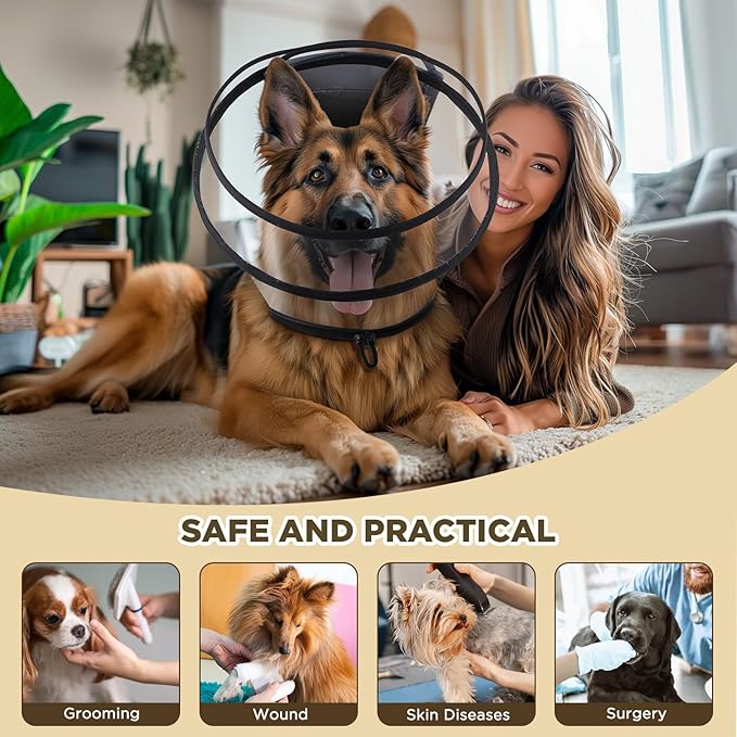 Dog Cone Collar for After Surgery, Transparent Dog Cones Alternative for Small - Image 6