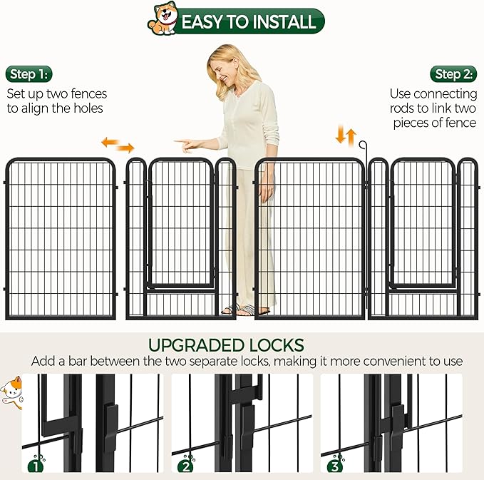 Yaheetech Dog Playpen, 40 inch 8 Panels Dog Pen - Image 6