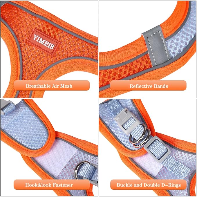 YIMEIS Dog Harness and Leash Set, No Pull Soft Mesh Pet Harness, Reflective - Image 3