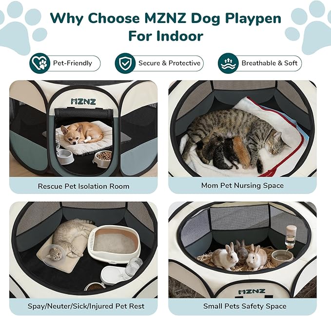Dog Cat Playpen, Portable Puppy Pet Crate Indoor - Image 3
