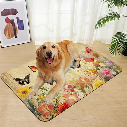 Vintage Butterfly Floral Pet Food Mat - Image 7