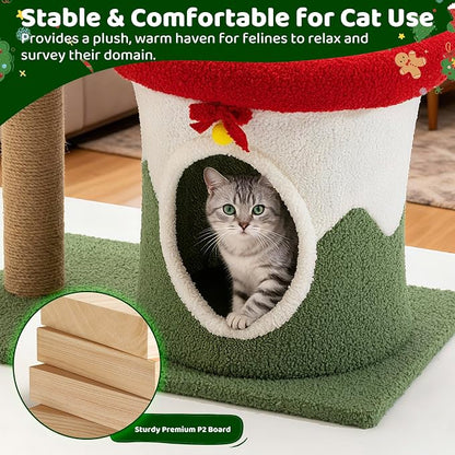 COSIEST 30in Christmas Cat Tree - Image 5