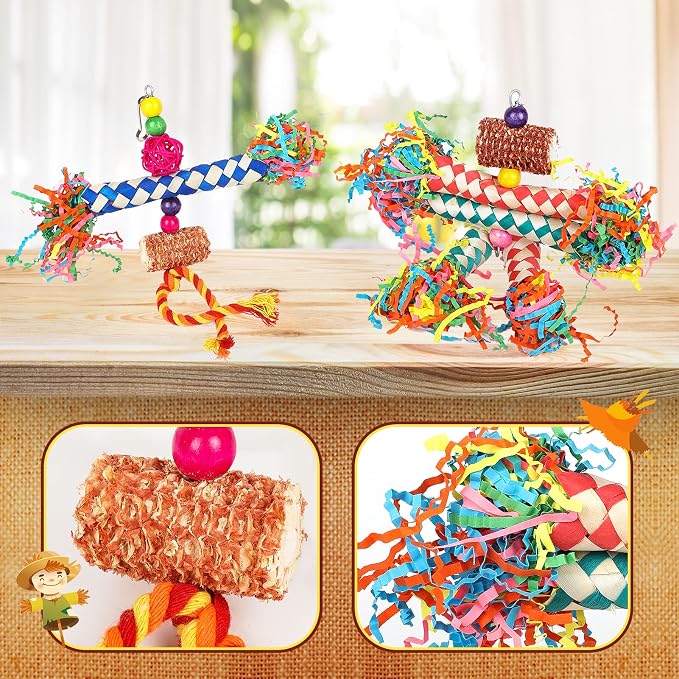 LifeIdeas Bird Shredding Toys, Colorful Bird Foraging Toys - Image 5