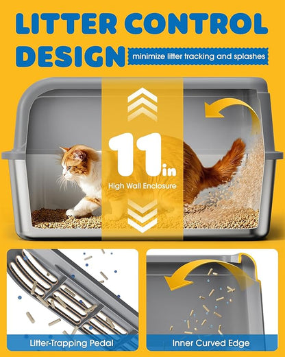 2-Pack Stainless Steel Cat Litter Box - Image 4