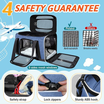 Petskd Top-Expandable Pet Carrier 17x11x9.5 Inches Alaska Airline Approved - Image 5