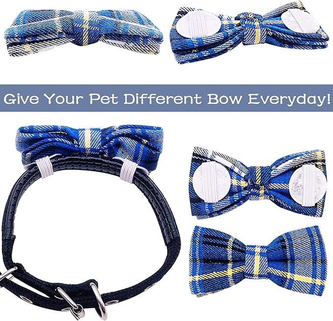 PET SHOW 8pcs Plaid Small Dogs Collar Bow Ties Puppies Cats Collar Charms - Image 5