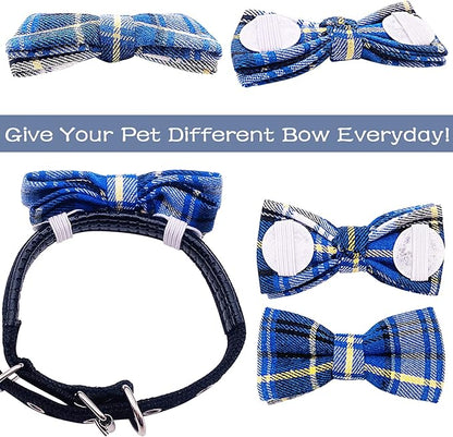 PET SHOW 8pcs Plaid Small Dogs Collar Bow Ties Puppies Cats Collar Charms - Image 5