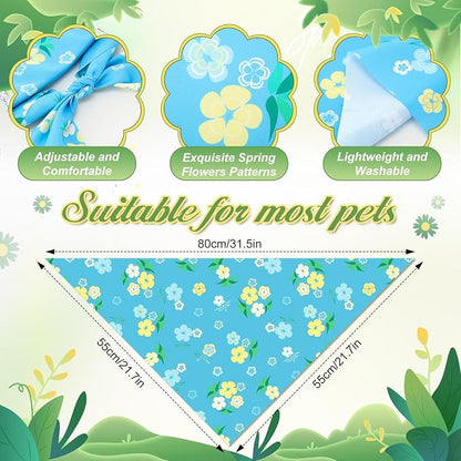 Abbylike 50 Pieces Spring Dog Bandanas Bulk Flower Daisy Sunflower Dog Bandanas - Image 3