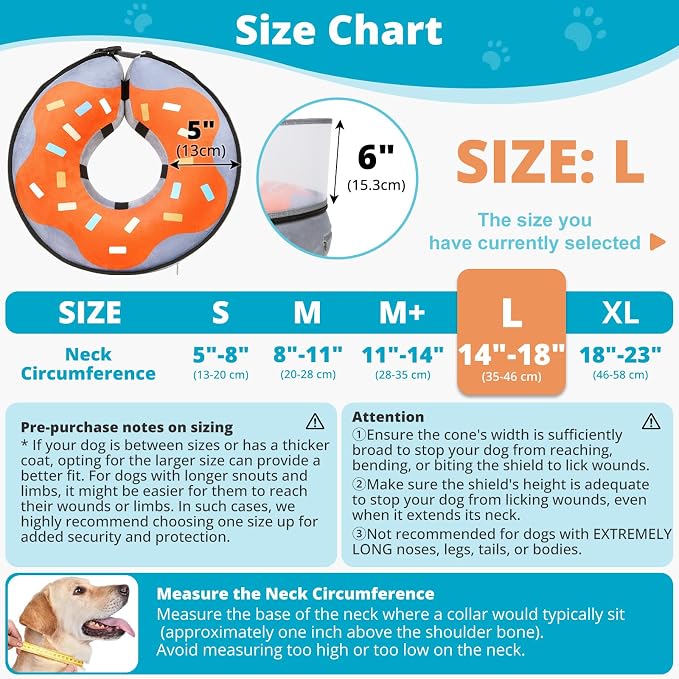 Inflatable Dog Cone with Transparent Shield, Protective Dog Donut Collar After - Image 3