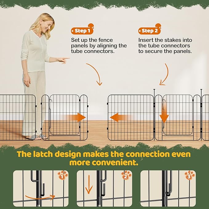 Yaheetech Expandable Dog Playpen, 16 Panel 24 inch Puppy Playpen - Image 6