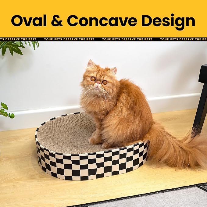 Cat Scratcher Bed, 2 in 1 Oval Cat Scratching Board - Image 3