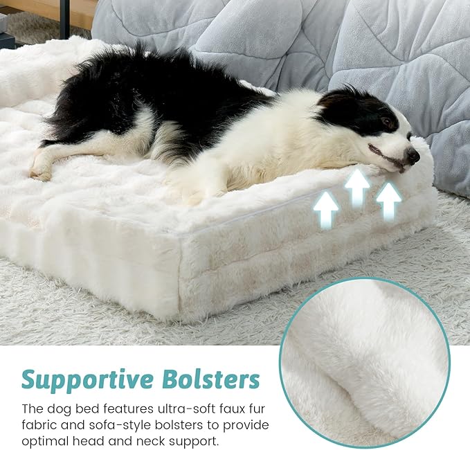 Self Warming Dog Bed for Large Size Dog, Faux Fur Orthopedic Puppy Sofa - Image 7