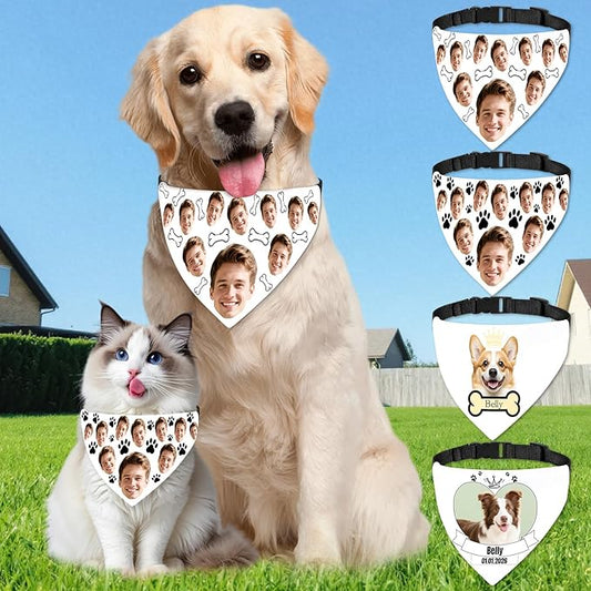 Funny Personalized Dog Bandana Custom Face Design, Custom Dog Bandana by elesories