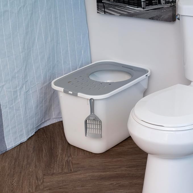 IRIS USA Cat Litter Box, Large Cat Box Enclosure, Top Entry - Image 7