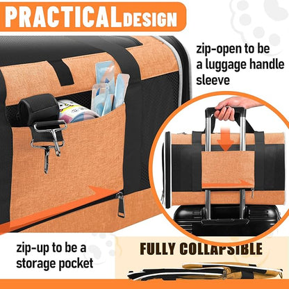 Large Cat Carry Bag, Soft Shell Shih-Tzu Pet Transport Crate, Big Bunny Rabbit - Image 5