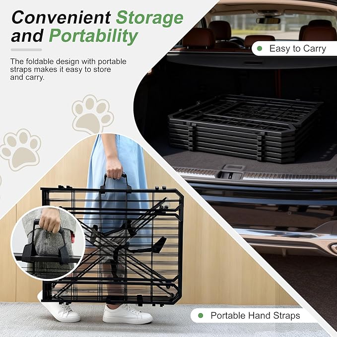 Dog Playpen for Indoor & Outdoor, 24 inch 8 Panels Metal Puppy Playpen for - Image 4