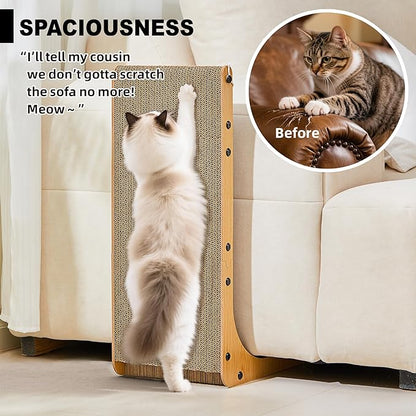 Value 2-Pack 23.6 Inch L-Shaped Cardboard Cat Scratcher, Dual Use Scratch Pad - Image 5