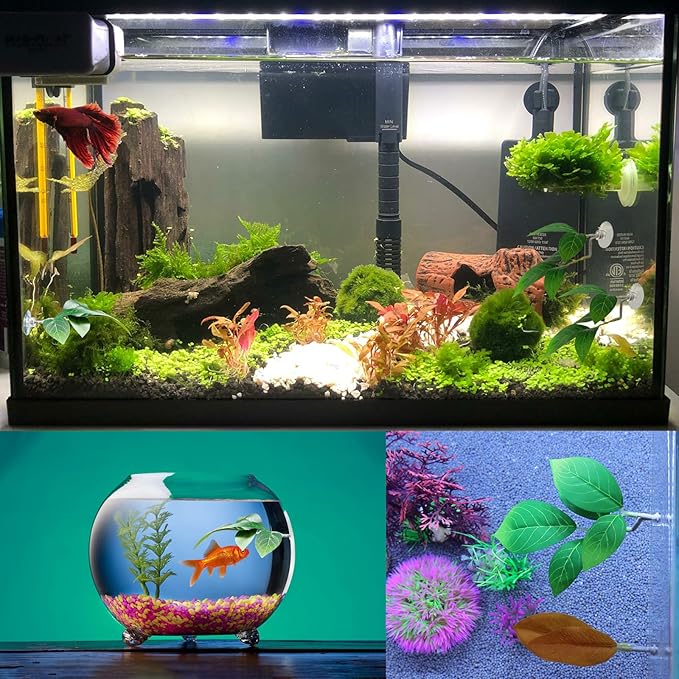 Fish Leaf Pad Fish Tank Accessories Aquarium Décor Simulating 3 pcs Adjustable - Image 6