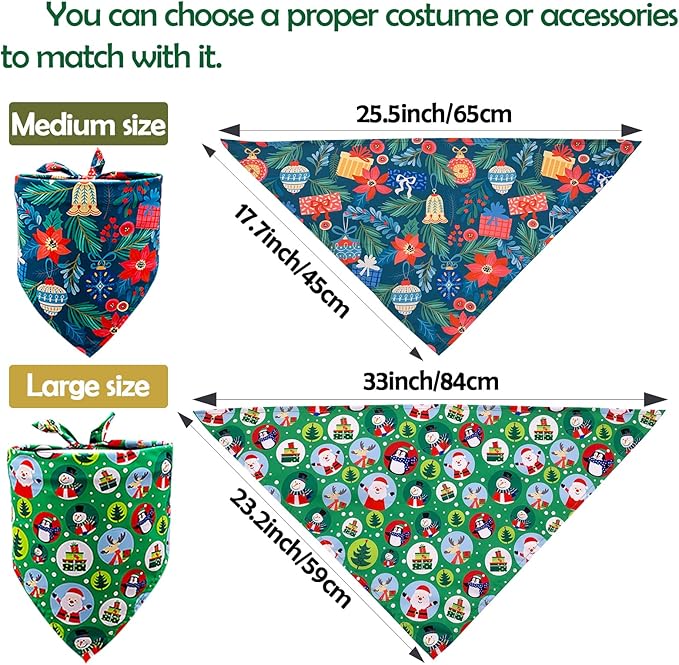 30 Pcs Christmas Happy New Year Dog Bandanas Bulk - Image 2