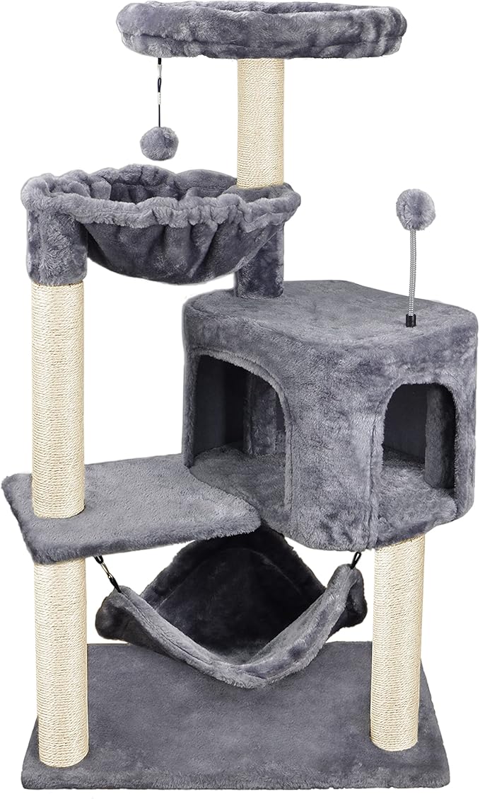YUNIQUE Cat Tree with Cat Condo and Big Hammock by YUNIQUE