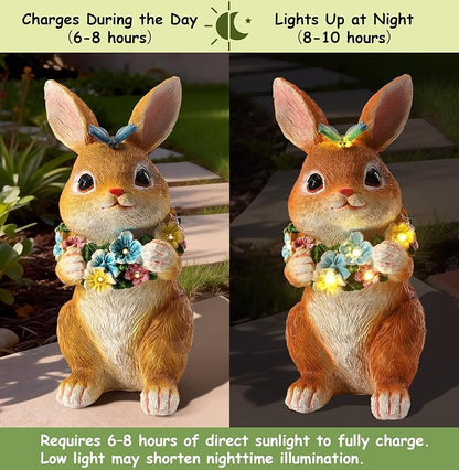 Solar Garden Statues Outdoor Easter Bunny Decorations - Image 4