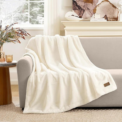 Luxury Faux Fur Throw Blanket for Couch, Ultra Soft Waterproof Pet Blanket by COZYKISS
