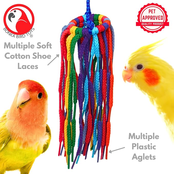 Bonka Bird Toys 51214 Small Aglet Heaven Cotton Shoelace Toy - Image 3