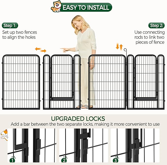Yaheetech Dog Playpen Outdoor, 40 inch 12 Panels Dog Pen Indoor Heavy Duty - Image 5