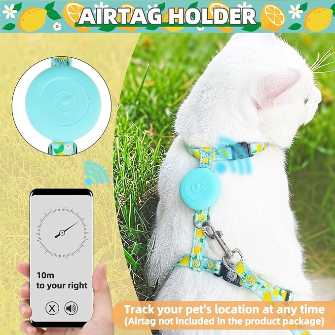 PUPTECK Adjustable Cat Harness and Leash Set Escape Proof Kitten Strap Collar - Image 3