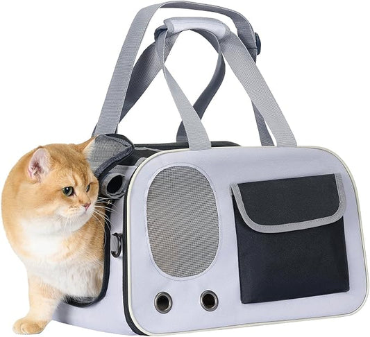 Cat, Dog Carrier for Pets up to 15 lbs, Soft-Sided Collapsible Pet Carrier by Hannadepot