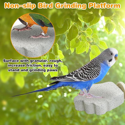 PINVNBY 4 PCS Bird Perches Calcium Parrot Perch Stand Bird Beak Grinding Stone - Image 4