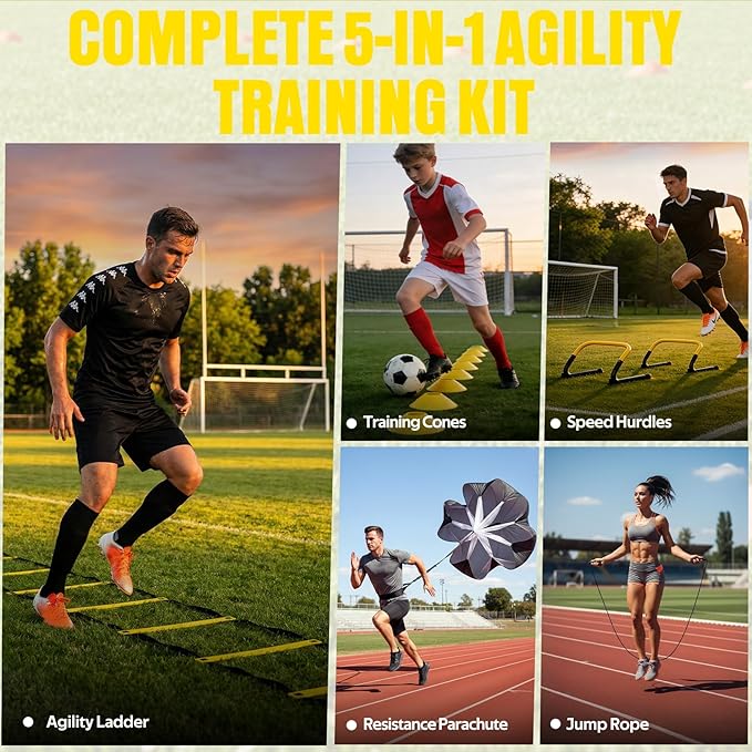 Agility Ladder, Soccer Football Training Equipment Set - 20ft Speed Ladder - Image 4