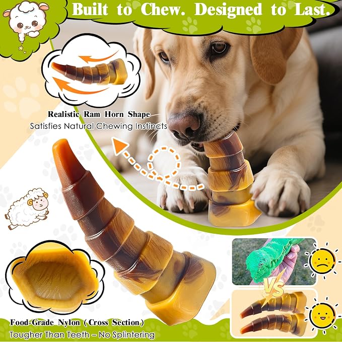 Dog Chew Toys for Aggressive Chewers, 2 Pack Indestructible Dog Toys for Large - Image 3