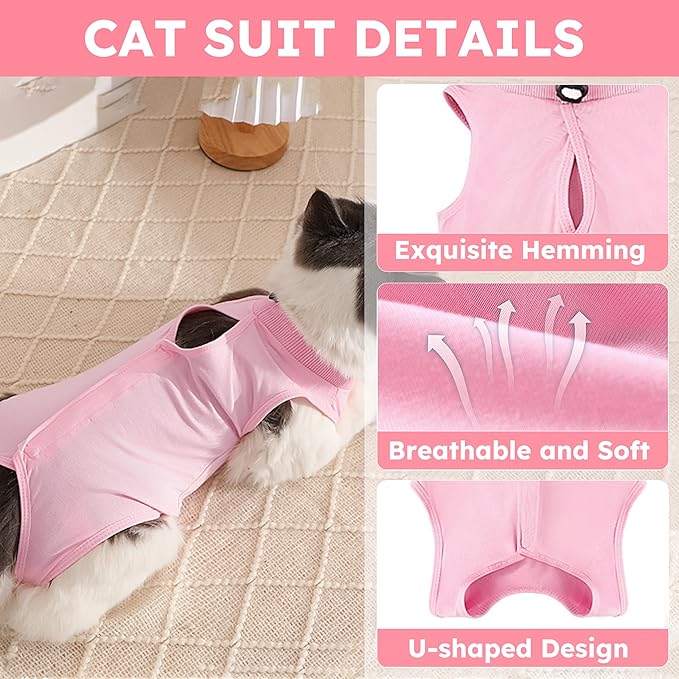 Cat Recovery Suit After Surgery, Breathable Cat Surgery Recovery Suit - Image 6