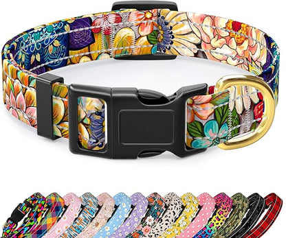 Reflective Dog Collar for Small Dogs, Cute Boho Adjustable Heavy-Duty Nylon by TMOODEL
