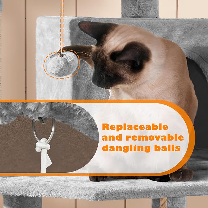 Topeakmart Cat Tower for Indoor Cats, Cat Activity Center - Image 6