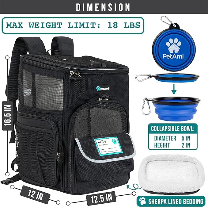 PetAmi Dog Backpack Carrier, Airline Approved Cat Backpacks - Image 6