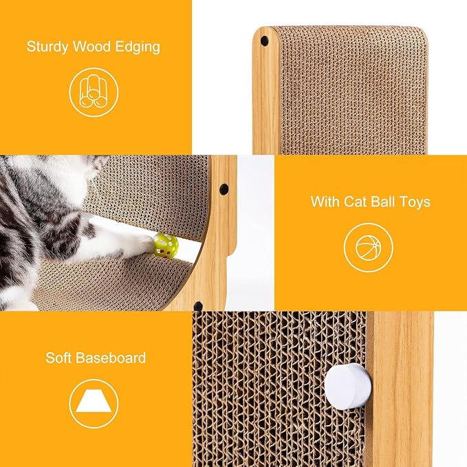 Poils bebe L Shape Cat Scratcher, 26.8 Inch Cat Scratchers - Image 3