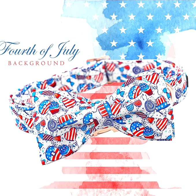 Lionheart glory American Flag Dog Collar, 4 of July Dog Bow Collar Heavy Duty - Image 3
