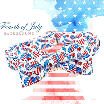 Lionheart glory American Flag Dog Collar, 4 of July Dog Bow Collar Heavy Duty - Image 3