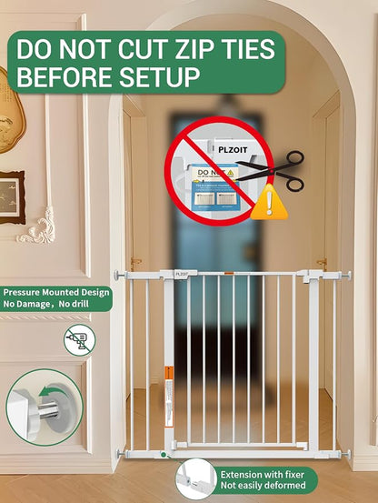 Baby Gate for Stairs, Stairs and Doorways Child Gate Pressure Mounted Safety - Image 9